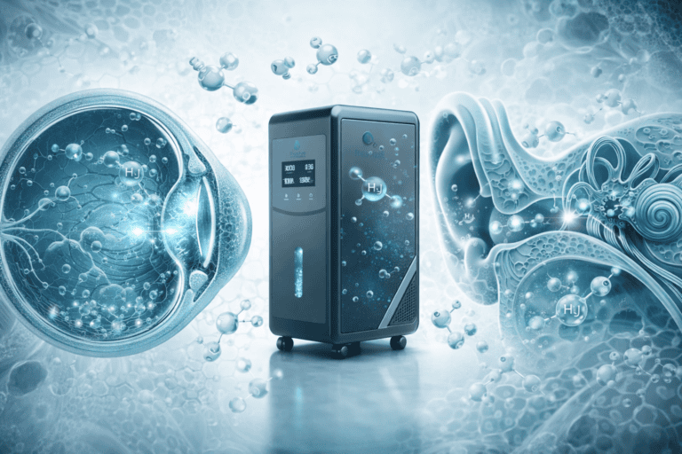 Hydrogen and eye and ear wellness